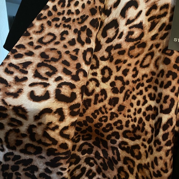 NWT ST. JOHN black and leopard print cape, petite small - Picture 4 of 4